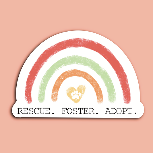 Rescue Foster Adopt Waterproof Sticker